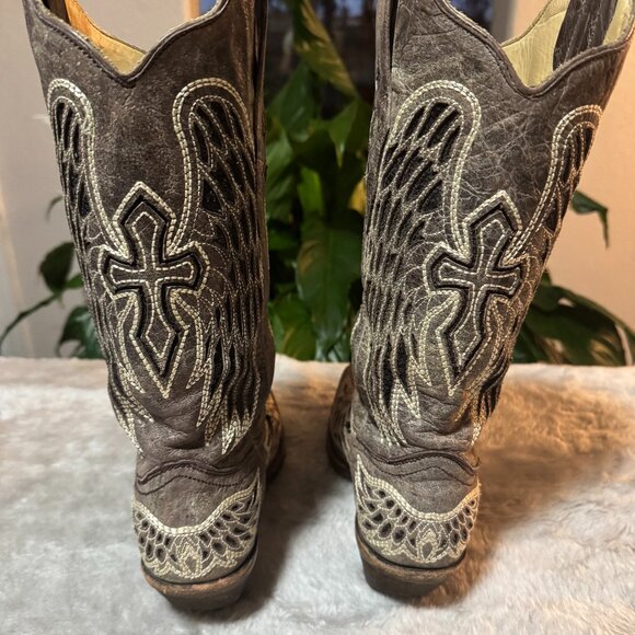 Corral Women's Cowgirl Boots, Wing and Cross Design Size 6.5M - Picture 4 of 10